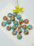 10MM Turquoise oyster copper Cabochon • AAA Quality • Pack of 2 Pieces Natural Turquoise Cabs • Oyster Copper Turquoise .
