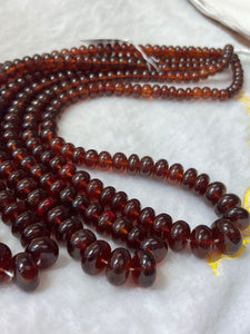 Hessonite Garnet 5-9mm Roundel Beads , necklace of 16" fine color and good quality beads, Origin Mozambique