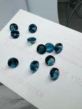 London Blue Topaz 6MM Faceted Round - AAA Quality - Pack 2 Piece - Natural London Blue Topaz Stone - Loose gemstone