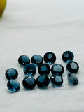 London Blue Topaz 6MM Faceted Round  -  AAA Quality  - Pack 2 Piece -  Natural London Blue Topaz Stone -  Loose gemstone