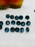 London Blue Topaz 6MM Faceted Round  -  AAA Quality  - Pack 2 Piece -  Natural London Blue Topaz Stone -  Loose gemstone