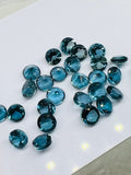 London Blue Topaz 5MM Faceted Round  -  AAA Quality  - Pack 2 Piece -  Natural London Blue Topaz Stone -  Loose gemstone