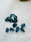 Blue Topaz Faceted Pear - 5X7-8 mm Size - AAA Quality - Pack 2 Piece - Natural London Blue Topaz Stone - Loose gemstone