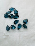 Blue Topaz Faceted Pear - 5X7-8 mm Size - AAA Quality - Pack 2 Piece - Natural London Blue Topaz Stone - Loose gemstone