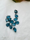 Blue Topaz Faceted Pear - 5X7-8 mm Size -  AAA Quality  - Pack 2 Piece -  Natural London Blue Topaz Stone -  Loose gemstone