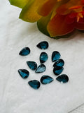 Blue Topaz Faceted Pear - 5X7-8 mm Size - AAA Quality - Pack 2 Piece - Natural London Blue Topaz Stone - Loose gemstone