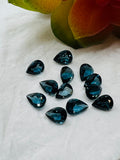 Blue Topaz Faceted Pear - 5X7-8 mm Size - AAA Quality - Pack 2 Piece - Natural London Blue Topaz Stone - Loose gemstone