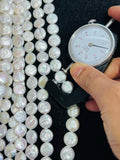 12MM Freshwater Pearl Smooth Coin AAA Quality -Natural Pearl Coin shape , length 16" - Very Fine Quality- White Color Coins