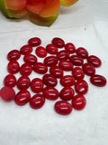 Coral cabs 8X10, 8x12 MM size - Red coral Cabs, Gemstone loose cabs . Pack of 4 cabochon - Ring size cabs - Dyed coral cabochon