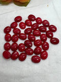 Coral cabs 7X9 MM size - Red coral Cabs, Gemstone loose cabs . Pack of 5 cabochon - Ring size cabs - Dyed coral cabochon