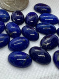 10X14MM Lapis Lazuli Cabochon | Pack of 2 Pcs | AAA Quality | Lapis Cabochons | Lapis oval Cabochons | Lapis Golden Pyrite,