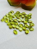 5X7MM Peridot Oval Cabochons, Good Quality , Pack of 5 Pcs.