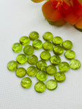 9MM Peridot Round Cabs , pack of 1 Pc. Natural Peridot cabochon, loose gemstone cab.