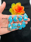 Turquoise copper Cabochon • Code A7-A14 • AAA Quality • Natural Turquoise Cabs • Perfect for Jewelry Making