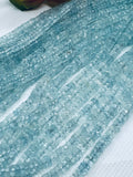 Aquamarine Faceted Heishi, 5MM size, tyre shape beads, Length 16” AAA Quality- Blue Aquamarine Faceted Wheel shape Beads