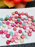 Tourmaline cabs 4MM Multi Color Cabochon  ,Tourmaline gemstone loose cabs , Tourmaline cabs , Pack of 5Pcs, AAA Quality