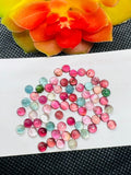 Tourmaline cabs 4MM Multi Color Cabochon  ,Tourmaline gemstone loose cabs , Tourmaline cabs , Pack of 5Pcs, AAA Quality