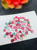 Tourmaline cabs 4MM Multi Color Cabochon ,Tourmaline gemstone loose cabs , Tourmaline cabs , Pack of 5Pcs, AAA Quality