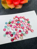 Tourmaline cabs 4MM Multi Color Cabochon  ,Tourmaline gemstone loose cabs , Tourmaline cabs , Pack of 5Pcs, AAA Quality