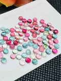 Tourmaline cabs 4MM Multi Color Cabochon ,Tourmaline gemstone loose cabs , Tourmaline cabs , Pack of 4 Pcs, AAA Quality