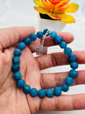 Neon Apatite Carving Bracelet, 8MM Carved Round Beads, length 7.5'' stretch bracelet