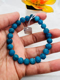 Neon Apatite Carving Bracelet, 8MM Carved Round Beads, length 7.5'' stretch bracelet