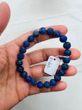 Lapis carving Bracelet 8MM Beautiful Blue Bracelet, Natural Lapis Round Beaded Bracelet , Gemstone carving beads