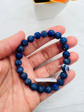 Lapis carving Bracelet 8MM Beautiful Blue Bracelet, Natural Lapis Round Beaded Bracelet , Gemstone carving beads