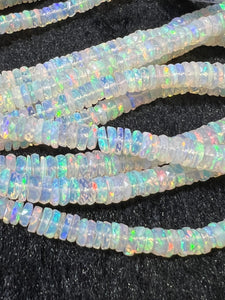 Ethiopian Opal Faceted HeishiBeads 3,5-5mm size, 16 Inch Strand, Superb Quality, Approx 52 carat strand .Origin Ethiopia, Video available.