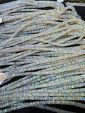 Ethiopian Opal Faceted HeishiBeads 3.5-7 mm size, 16 Inch Strand, Superb Quality, Approx 70 carat strand .Origin Ethiopia, Video available.