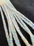 Ethiopian Opal Faceted HeishiBeads 3.5-7 mm size, 16 Inch Strand, Superb Quality, Approx 70 carat strand .Origin Ethiopia, Video available.