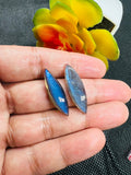 Labradorite Marquise Cabs. Size 8X27MM Natural Blue Fire Cabs , Gemstone cabs, pack of 2 pc, code M4