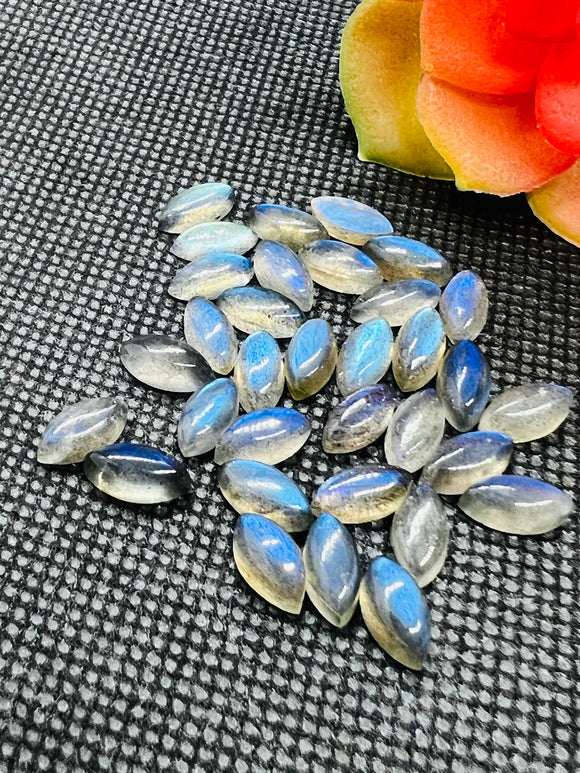 Labradorite Marquise 4X8MM,Natural Blue Fire Cabs , Gemstone cabs, pack of 8 pc,