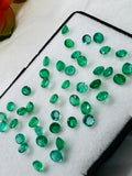 Emerald Round 3-3.5MM Faceted Cut -Natural Emerald Cut loose Stone - Origin Zambia, pack of 4 pc