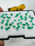 Emerald dark Round 3.5MM Faceted Cut -Natural Emerald Cut loose Stone - Origin Zambia, pack of 4 pc