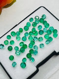 Emerald Round 4.5MM Faceted Cut  - Pack of 1 Pcs - Natural Emerald Cut loose Stone  - Origin Zambia,AAA grade