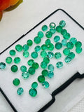 Emerald Round 4.5MM Faceted Cut  - Pack of 2 Pcs - Natural Emerald Cut loose Stone  - Origin Zambia,AAA grade
