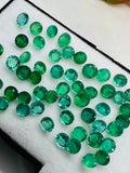 Emerald Round 5MM Faceted Cut  - Pack of 1 Pcs - Natural Emerald Cut loose Stone  - Origin Zambia,AAA grade