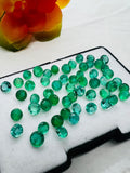 Emerald Round 4.5MM Faceted Cut  - Pack of 2 Pcs - Natural Emerald Cut loose Stone  - Origin Zambia,AAA grade