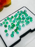 4 PC.Emerald Round 4.5MM Faceted Cut  - Pack of 4 Pcs - Natural Emerald Cut loose Stone  - Origin Zambia,AAA grade