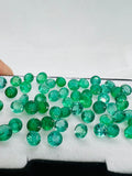 Emerald Round 4.5MM Faceted Cut - - Natural Emerald Cut loose Stone - Origin Zambia, AAA grade