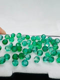 Emerald Round 4.5MM Faceted Cut - Pack of 1 Pcs - Natural Emerald Cut loose Stone - Origin Zambia,AAA grade