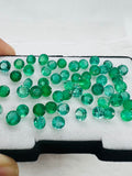 4 PC.Emerald Round 4.5MM Faceted Cut  - Pack of 4 Pcs - Natural Emerald Cut loose Stone  - Origin Zambia,AAA grade