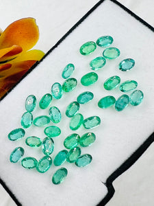 5 Pc.Emerald 4X6 MM Oval Faceted Cut  - Pack of 5 Pcs - Natural Emerald Cut loose Stone  - Origin Zambia,AAA grade