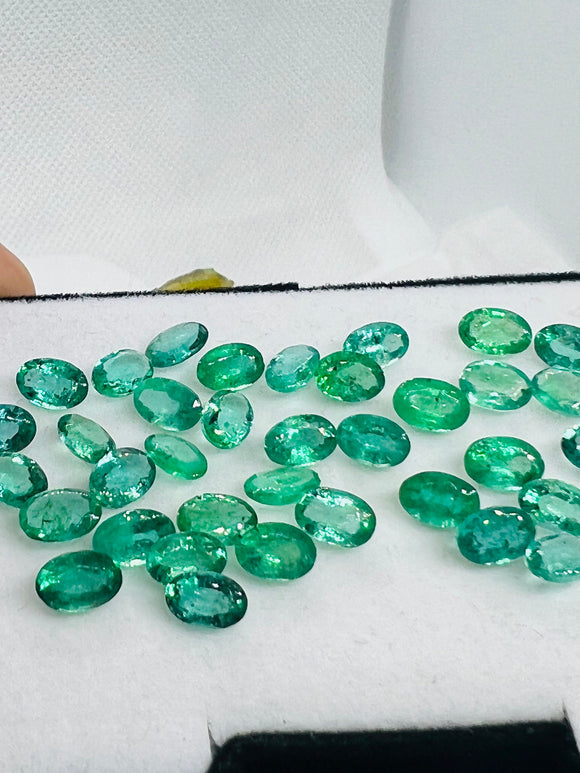 5 Pc.Emerald 4X5 MM Oval Faceted Cut  - Pack of 5 Pcs - Natural Emerald Cut loose Stone  - Origin Zambia,AAA grade