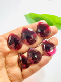 Garnet Rose Cut Stone - Code J19- J24 - Garnet Faceted Polki - Garnet Earring Stones AAA Quality- Best for Jewelry making- One Side Cutting