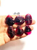 Garnet Rose Cut Stone - Code J1- J6 - Garnet Faceted Polki - Garnet Earring Stones AAA Quality- Best for Jewelry making- One Side Cutting