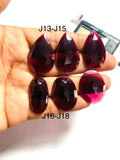 Garnet Rose Cut Stone - Code J13- J18 - Garnet Faceted Polki - Garnet Earring Stones AAA Quality- Best for Jewelry making- One Side Cutting