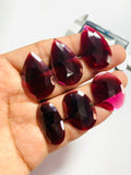 Garnet Rose Cut Stone - Code J13- J18 - Garnet Faceted Polki - Garnet Earring Stones AAA Quality- Best for Jewelry making- One Side Cutting