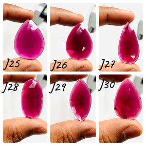 Garnet Rose Cut Stone - Code J25- J30 - Garnet Faceted Polki - Garnet Earring Stones AAA Quality- Best for Jewelry making- One Side Cutting